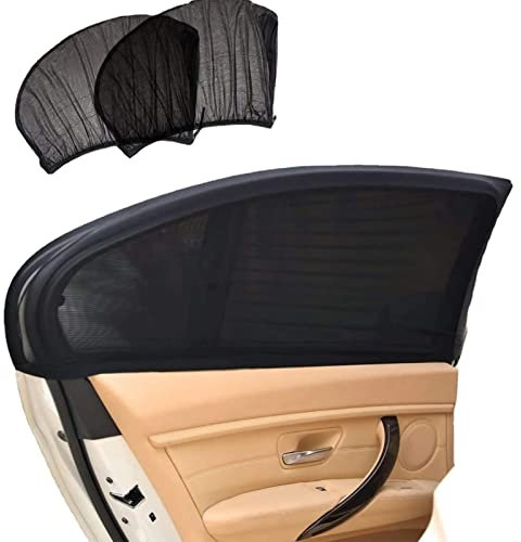 2 paquetes parasol ventana coche, Visera De Ventana Trasera De General Motors, FáCil De Instalar Malla De Sombreado De Ventana Trasera De Coche, Protege A NiñOs Y Mascotas De La Luz Uv (Negro)