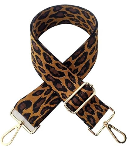 PTNKUIIY Taschengurt Verstellbar Schulterriemen für Taschen 80-130cm mit Karabiner Leopard Muster 5cm Breit Schultergurt Trageriemen Umhängegurt DIY Zubehör für Tasche Handtaschen für Damen,Braun