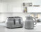 Daewoo Sienna Kettle and Toaster Set, 1.7L 3KW Rapid Boil Kettle & 4 Slice Wide Slot Toaster, Defrost, Reheat, Browning Control, Stylish Grey Breakfast Bundle