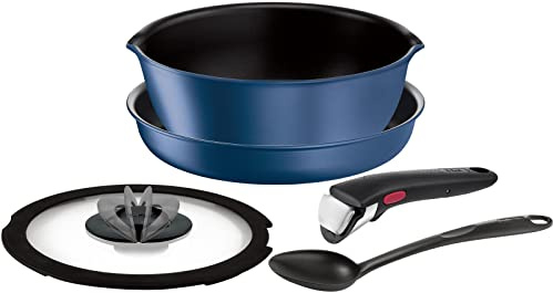 Tefal Ingenio Neo IH Blue Marquise Unlimited Basic Set 5 pièces avec poignée amovible Compatible induction et gaz Bleu