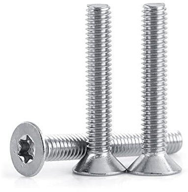 Kadimendium 50 Pcs M4 étoile Vis à Tête Plate Boulon à Tête Fraisée en Acier Inoxydable(M4×30mm)