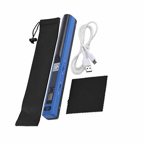 Akozon Stiftscanner, tragbarer Stiftscanner USB 2.0 – -A4-Dokumente scannen JPG PDF Blau 900 x DPI Stift für XP Vista 7 Mac OS 10.4 usw. mit (Blau)