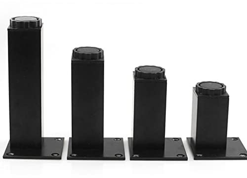 Pieds De Meubles Réglables 10cm 12cm 15cm 20cm 25cm 30cm 40cm,Pieds De Table Métal,Jambes De Remplacement Diy,Noir/Argent,Pieds De Meubles Pour Canapé Bureau Table Basse,4 Pieces,Black-35cm/13.78in