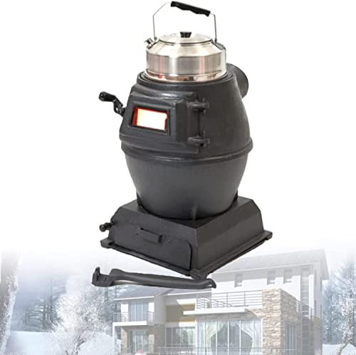 JIADUOFU Mini Stufa Riscaldamento, Fuoco di Carbone in ghisa Pura, Stufa a Legna, Finestra panoramica, fornello da Campeggio Multiuso per Tenda, Interno, Villa, Riparo, Riscaldamento e Cucina