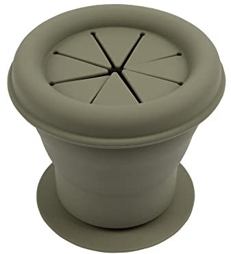 Tiny Dining Silicone Snack Pots - 330ml - Silver Sage - No Spill Suction Snack Cups Baby Snack Box Storage Container for Babies, Toddlers & Kids