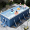 Piscina rettangolare deluxe non gonfiabile for famiglie, piscina con staffa pieghevole, piscine gonfiabili for bambini di dimensioni standard for cortile, giardino, facile da installare ( Size : 1m )