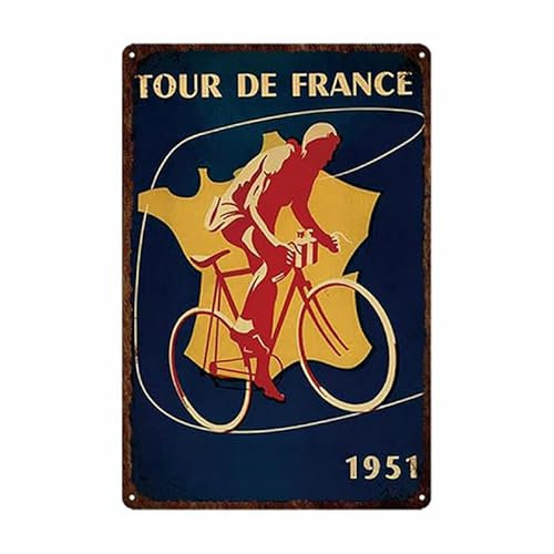 Tour De France 1951, 30,5 x 20,3 cm, Vintage-Poster, Wanddekoration, Kunst, Geschenk, Retro-Bild, Metallschild
