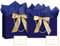BBLIKE Pochette Cadeau Papier - 2 Pièces Sac Emballage Cadeaux Grand Format Avec Anse, Gift Bag Paquet XXL Luxe Avec Noeud + 2 Cartes + 4 Mouchoirs Pour Fête Anniversaire, Mariage (Bleu-Champagne)
