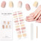 EBANKU Gel Nail Strips, Waterproof Long Lasting Real Nail Polish Wraps Stickers with Cuticle Stick Nail File Wipes & Sealing (UV/LED Lamp Requirement)