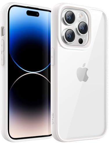 JETech Hülle für iPhone 14 Pro 6,1-Zoll, Stoßfestes Handy Stoßfänger Schutzhülle, Solid Farbe Matt TPU Rahmen, Anti-Kratzer Transparent Rückseite (Polarstern)