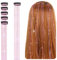 6 Stück Glitzer Haarsträhnen Lametta, 50,8 cm Haarschnüre Tinsel Hair Extensions Glitter Girls Zubehör Party Highlights Hair Tinsel Haarsträhnen Zum Einflechten Haarteil mit Klammer (Rosa)