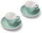 Terra Home 2er Espresso-Tassen Set - Türkis, 90 ml, Matt, Porzellan, Dickwandig, Spülmaschinenfest, italienisches Design - Kaffee-Tassen Set mit Untertassen