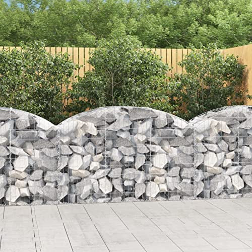 ARKEM Gabione mit Hochbogen 150x50x80/100 cm Verzinktes Eisen GabionenköRbe Gabionen