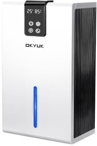Luftentfeuchter Elektrisch 2700ml, leise kleine Luftentfeuchter für Schlafzimmer mit automatischer Abschaltung, 7-Farben-LED-Licht, ideal für Wohnmobil, Badezimmer, Schlafzimmer,Keller (Weiß)