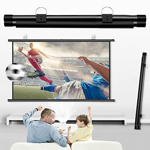 Wandmontierte Projektionswand, Mobile Kinoleinwände, 178° breiter Betrachtungswinkel, 60/72-Zoll-Heimkino-Projektionswand, schwarzes Metallgehäuse (60 Zoll, 4:3)