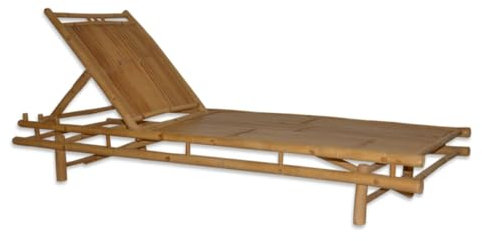 iD for You Bain de Soleil en Bambou Naturel - Dimension : 200 cm x 68 cm x h 40 cm - Dossier réglable multipostions - Kalis