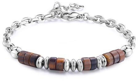 S'Agapõ Bracciale Uomo in Acciaio e Pietre Naturali | Collezione Riot - SRT32