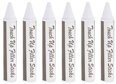 PATIKIL Marcadores de Muebles Touch Up 6 Piezas de Cera para Rellenar Madera Crayones de Reparación de Muebles para Arañazos Suelos de Madera Agujeros Mesas Blanco