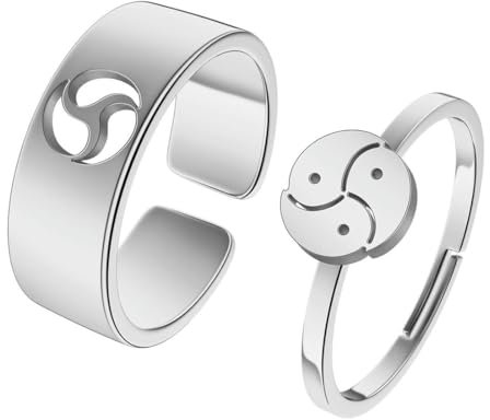 Caiduoduo BDSM Ring Set Edelstahl Paarring Persönlichkeit stilvoll