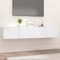 Canditree Ensemble Meubles TV Suspendu, 160 cm Meuble TV Mural avec Rangement, étagère TV Flottante pour Salon (Blanc Brillant)