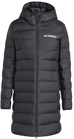adidas Damen Terrex Multi Light Down Hooded Parka 2.0 Coat, Black, L