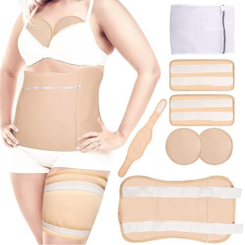 Editbar 7 PCS Übergröße Rizinusöl Packung,Castor Oil Pack Wrap Kit mit Cotton,Rizinusöl-Wickel,Wiederverwendbare Organic Castor Oil Pack,Für Bauch,Hals, Knie und Brust,zur Leberentgiftung,Verstopfung
