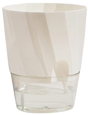 Cache-pot de 18 cm - En céramique - Violettes africaines - En plastique transparent - Planteur d'arrosage automatique - Pot de fleurs carré pour toutes les plantes d'intérieur et succulentes (B,