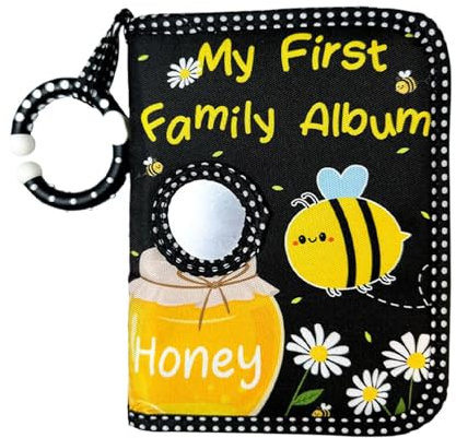 Fotoalbum für Baby, Baby Fotoalbum,Weiches Stoff Erstes Fotobuch | Mama muss Haves, Bienenhonigmuster Kindergartendekor, hält 4x6 Zoll Bilder für Kleinkind & Kinder