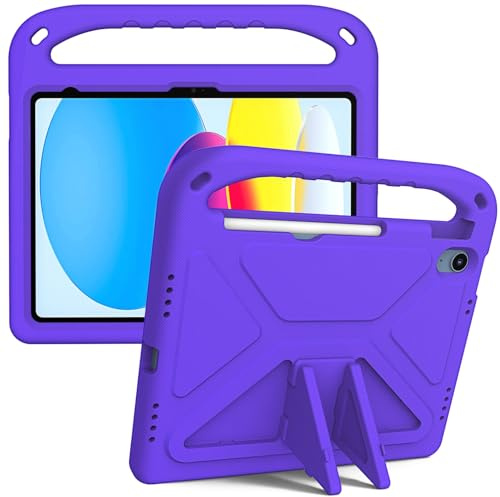 Housse de protection pour tablette Compatible with iPad (A16) 11th Generation 2025 Case Shockproof Light Weight Handle Stand Protective Case Scratch Resistant Made of Kid-Friendly for Kids EVA Shell(M