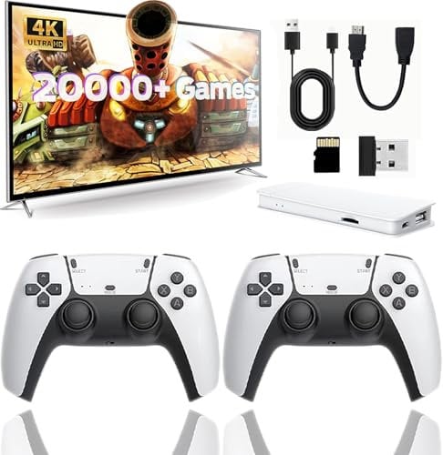 2025 New Retro Gaming Stick – Plug & Play Retro Gaming Console with 21500+ Classic Video Games, 4K HDMI Game Stick, Upgraded Wireless Controllers, Video Game Console for TV (Standard Edition)