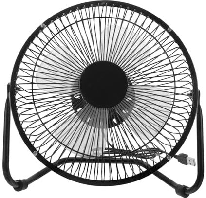 NUOBESTY 360Grado Ventilador De Escritorio USB Retro Silencioso y Mini Ventilador Portátil Para Oficina y Hogar Metálico