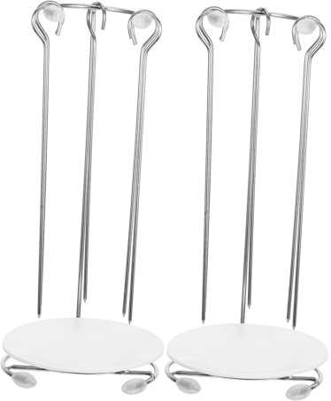 Alasum 2Ensembles Support De Brochettes Acier Inoxydable De Cintres Pratiques Pour Barbecue à Assiette à