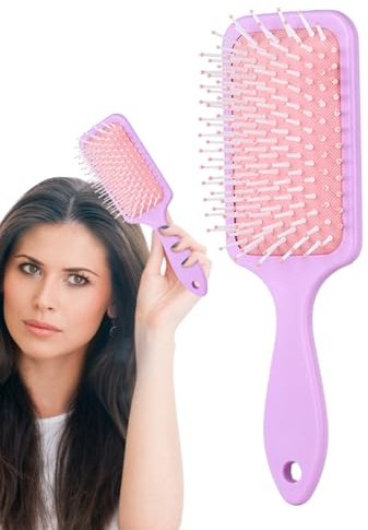 Föhn-Paddelbürste, Entwirrende Haarbürsten, 7,5 x 3 x 21,5 cm, weiche, flexible Borsten, Kopfhaut-Massagekamm für Damen und Herren, dickes, lockiges, langes, kurzes, nasses, trockenes Haar