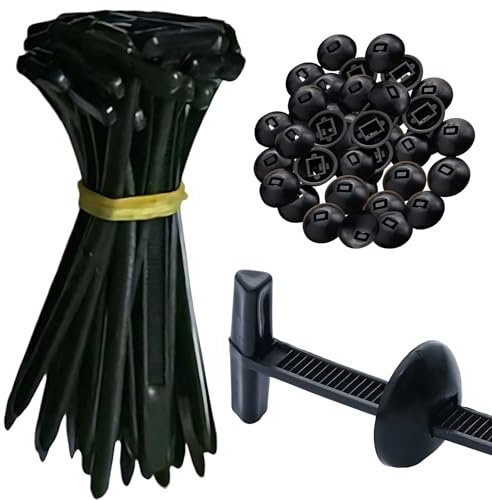 30 fibbie universali in nylon per fascette fermacavi – Testa flessibile Heavy Duty autobloccante fascette porta zip con design a perno e bottone, fascette in plastica per attrezzi di fissaggio auto
