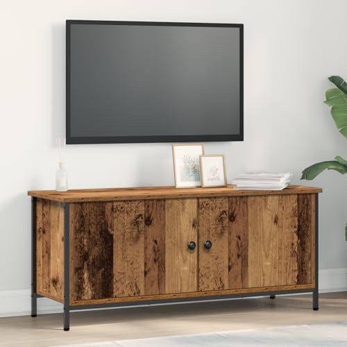 WEMYUFURN Altholz TV Einheit Altholz Spanplatte tv unterschrank Fernseher Schrank kommode Fernseher Tisch 102 x 35 x 45 cm