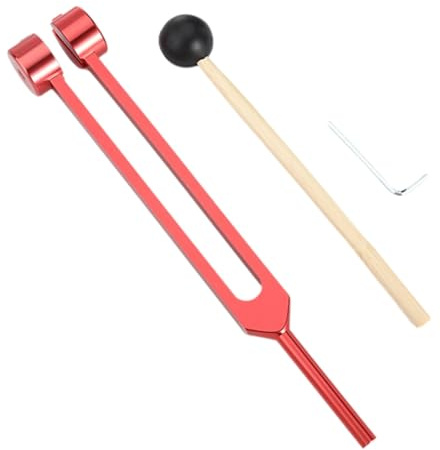Rersduyt Healing Chakra 128 Hz Tuning Fork Set Aluminium Alloy Sound Therapy Bio-Acoustic Tuning Fork Medical Sound Healing Therapy Red