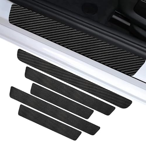 VBGHRE 5 Pezzi Adesivi Soglia per Renault Kangoo Rapid 2021-2025/Renault Kangoo Rapid 2013-2018, Carbonio Rivestimento Adesivo Car Sticker Auto, AntiGraffio Protezione