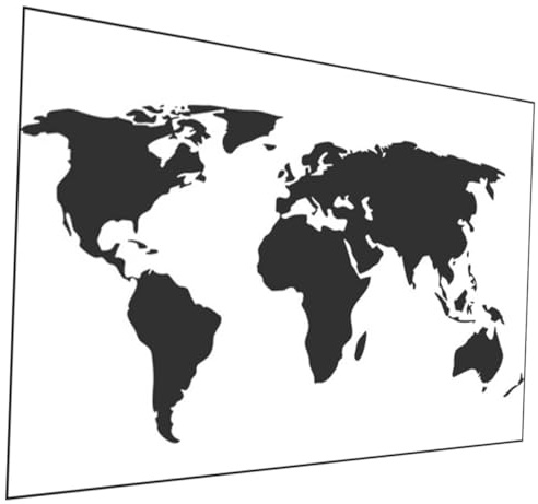 Minimalist World Map Wall Stickers, Black PVC Removable Decals | Peel and Stick World Map Decal, 2 Sheets, Bedroom Living Room Wall Decoration, Simple Outline