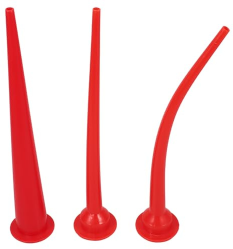 Ugello Applicatore Sigillante Rosso 3 Pezzi PP per Calafataggio | Set Misto Lunga e Curva, Uso Fai da , Dosaggio Fluido e Applicazione , Struttura Flessibile