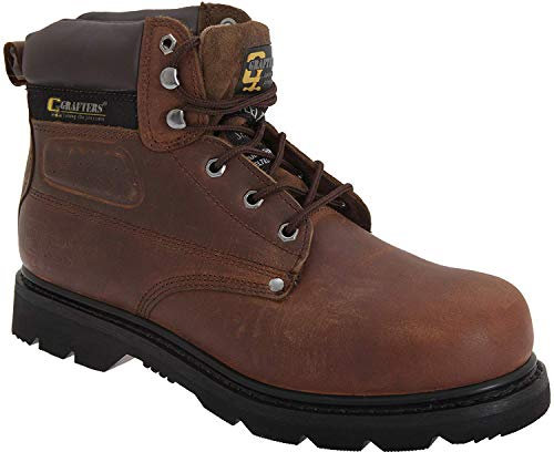 Grafters M538B Gladiator Mens Safety Boots - Brown - Size UK 8