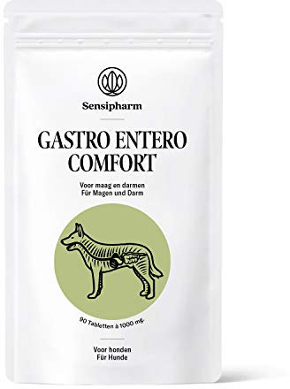 Sensipharm Gastro Entero Comfort - Hilft Natürlich bei Erbrechen, Durchfall, Magen, Darmen, Verdauung - 90 Tabletten a 1000 mg. für Hunde
