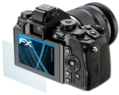 atFoliX Schutzfolie kompatibel mit Olympus E-M1 Folie, ultraklare FX Displayschutzfolie (3X)