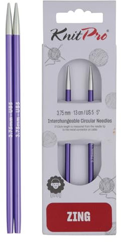 KnitPro Zing Interchangeable Circular Needles 5 (13cm) | 3.75mm