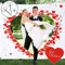 Casa Vivente Herz zum Ausschneiden zur Hochzeit: Hochzeitsherz für Brautpaar, Weißes Deko Hochzeitslaken mit Herz und Zwei Scheren, Just Married Hochzeitstuch, Bettlaken als Standesamt Überraschung
