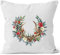 Autiga Kissenbezug Weihnachten Weihnachtskranz Geweih Hirschgeweih Blumen Gesteck Kranz Misteln weiß 40cm x 40cm