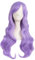 MapofBeauty 28 Zoll/70cm Seitenscheitel Pony Charmante Frauen Lange Lockige Volle Haar Gewellt Perücke (Hell Lila)