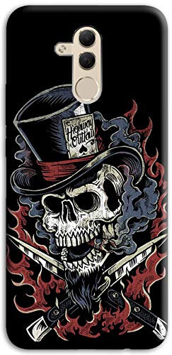 Mixroom - Cover Custodia Case in TPU Silicone Morbida per Huawei Mate 20 Lite D55 Teschio Coltelli