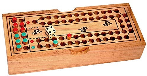 Knobelholz Pferderennen Würfelspiel für 2 Spieler Horse Race lustiges Unterhaltungsspiel Kinderspiel Brettspiel Familienspiel