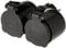 Electraline 55074 Adattatore da Esterno 2 prese Schuko, Resistente all'acqua IP44, Spina tedesca, Multipresa 2 posti schuko con tappo, Nero
