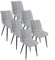 WOLTU Esszimmerstühle 6er Set Küchenstuhl Polsterstuhl Wohnzimmerstuhl Sessel mit Rückenlehne, Sitzfläche aus Leinen, Metallbeine, Hellgrau BH206hgr-6